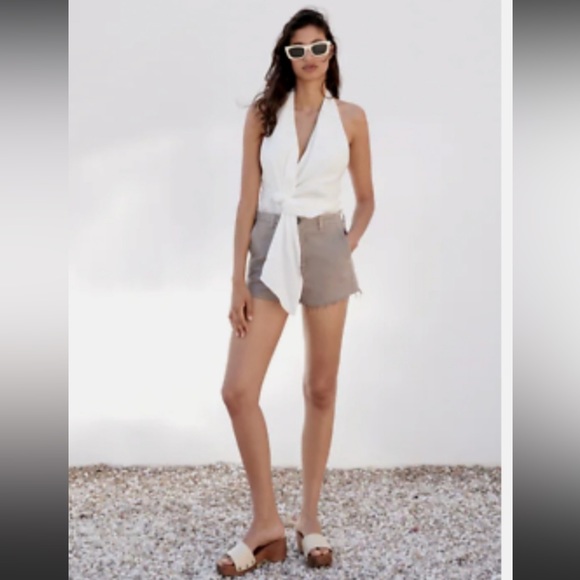 Zara NWT High Waisted ‘The Raw Hem Short’ - Picture 1 of 11